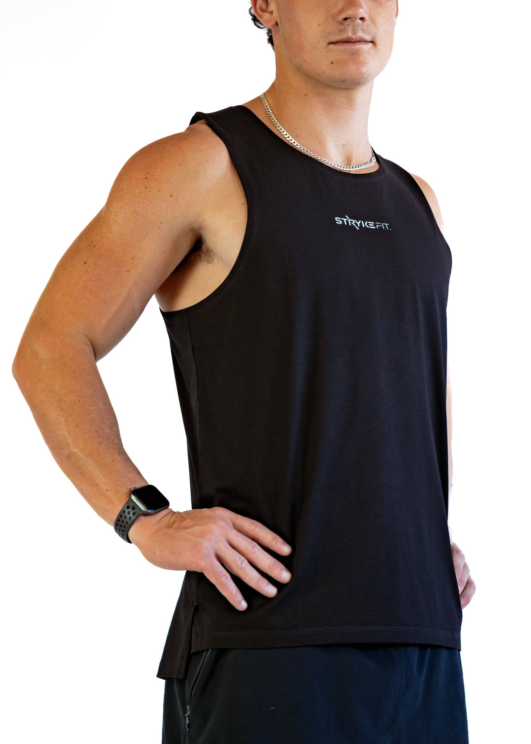 The STRIDE SINGLET is lightweight, breathable, and moisture-wicking allowing you to perform at your highest potential. The design allows your arms to move naturally through your strides.