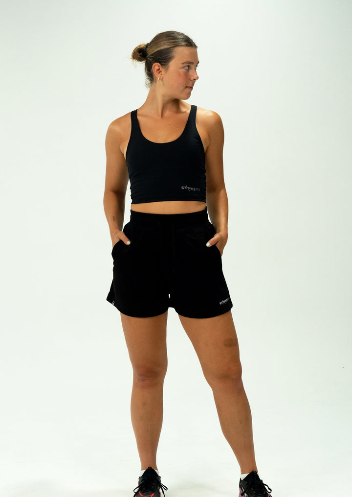 The BALANCE FLEECE SHORT is the perfect staple piece for your pre and post-running session.  These shorts are a relaxed high waist fit with a rib elasticated waistband, drawstring, side pockets, and beautiful soft brushed fleece fabric.  Complete the matching set with our Core Fleece Hood. 