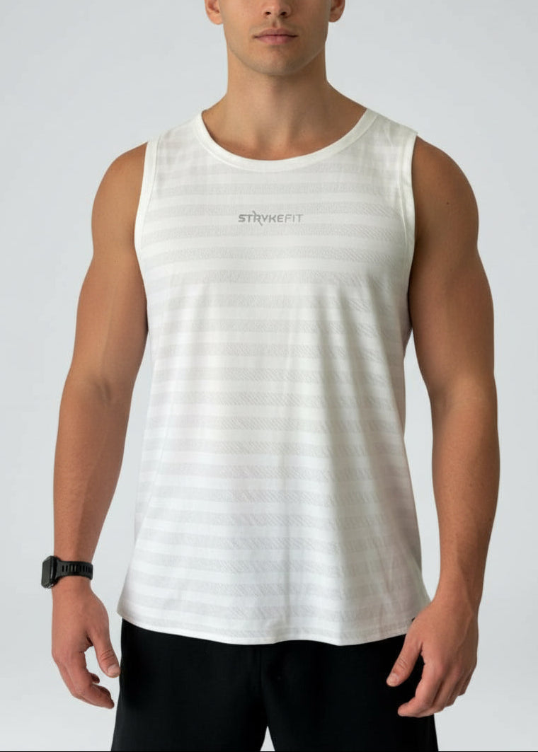 The Elevate Running Singlet is designed for anyone serious about their running — whether you’re lining up on race day or stacking consistent training miles.

Ultra-lightweight micro-mesh stripe fabric delivers constant airflow and a weightless feel, helping you stay cool and comfortable as the effort builds. Wider shoulder coverage improves comfort over distance, while the fully bonded hem reduces friction and distractions when it matters most.