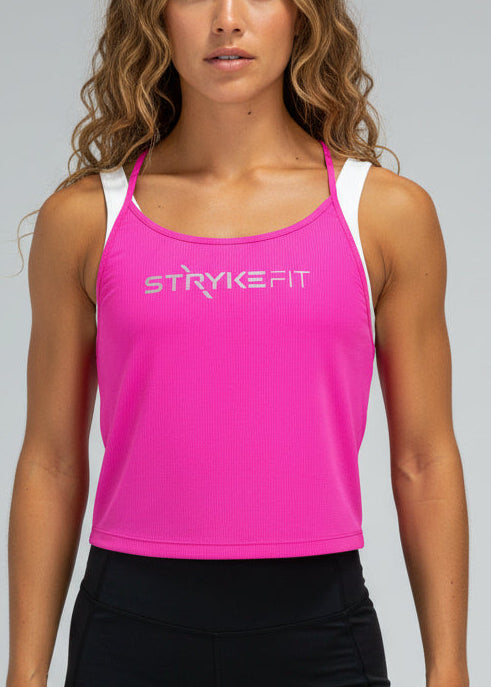 The TEMPO RUNNING SINGLET is a cropped style featuring a racerback strap design that allows your arms to move naturally through every stride. This singlet is made from extremely lightweight, breathable, and moisture-wicking fabric, allowing you to perform at your highest potential on every run.